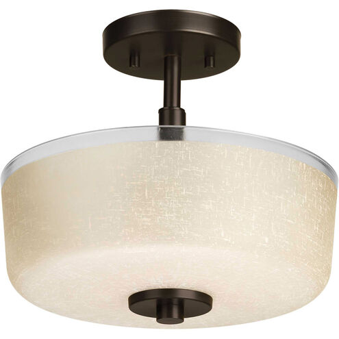 Alexa 2 Light 12 inch Antique Bronze Semi-Flush Mount Ceiling Light