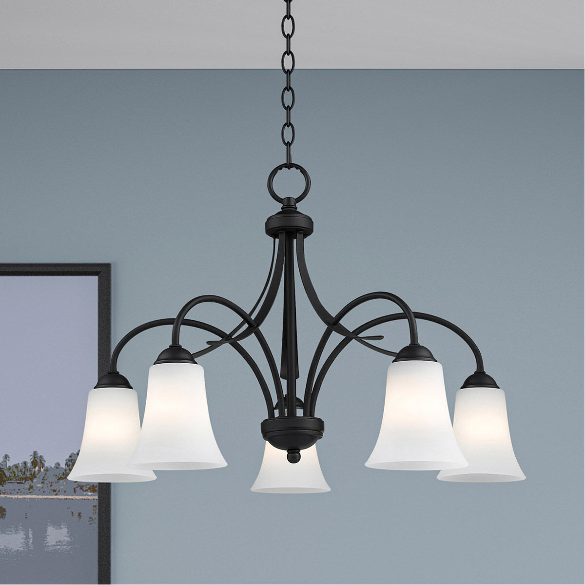 Ridgedale 5 Light 26 inch Black Chandelier Ceiling Light