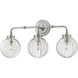 Helene 3 Light 24 inch Polished Nickel Vanity Light Wall Light