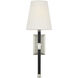 Chapman & Myers Basden LED 5.5 inch Polished Nickel and Black Rattan Tail Sconce Wall Light