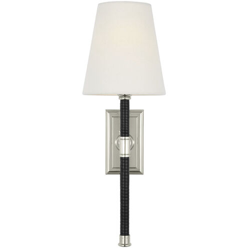 Chapman & Myers Basden LED 5.5 inch Polished Nickel and Black Rattan Tail Sconce Wall Light