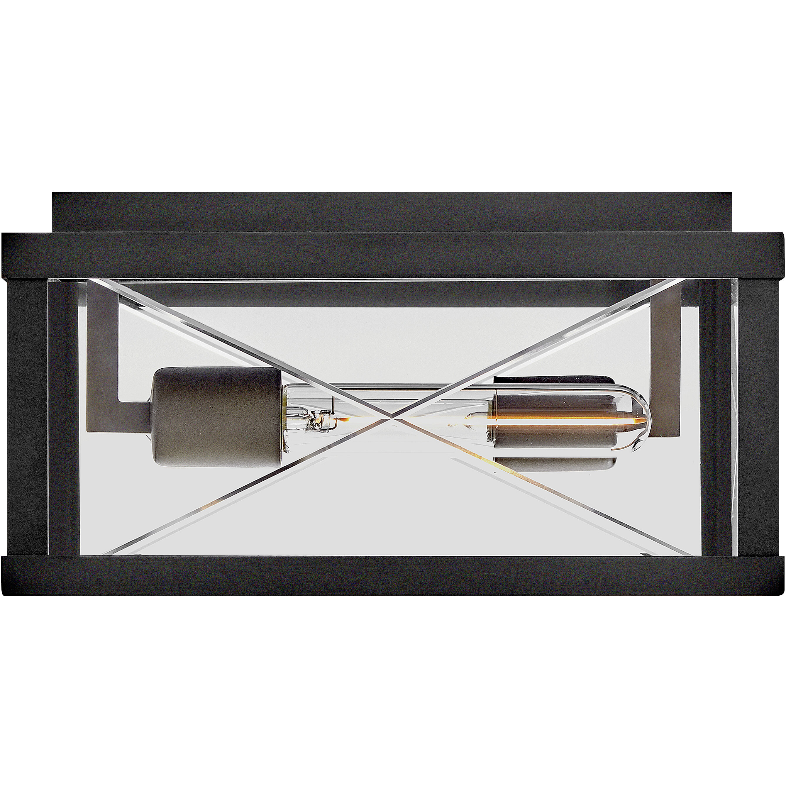 Monte 2 Light 12 inch Black with Burnished Bronze Outdoor Ceiling