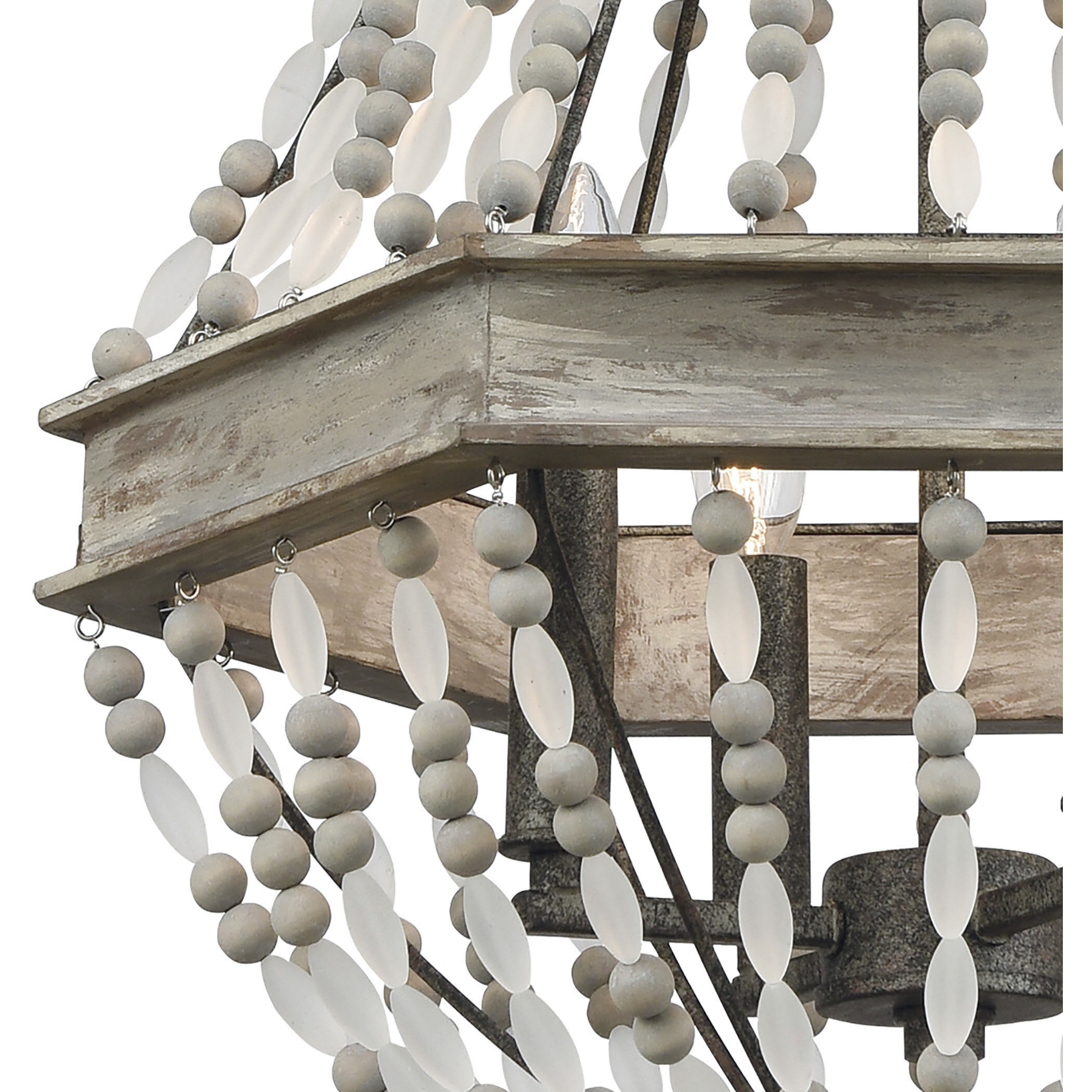 Summerton 4 Light 18 inch Graywash with White and Aged Black Chandelier Ceiling Light