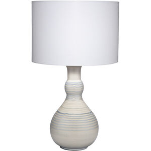 Droplet 28 inch 150 watt Striped Blue and White Glaze Table Lamp Portable Light
