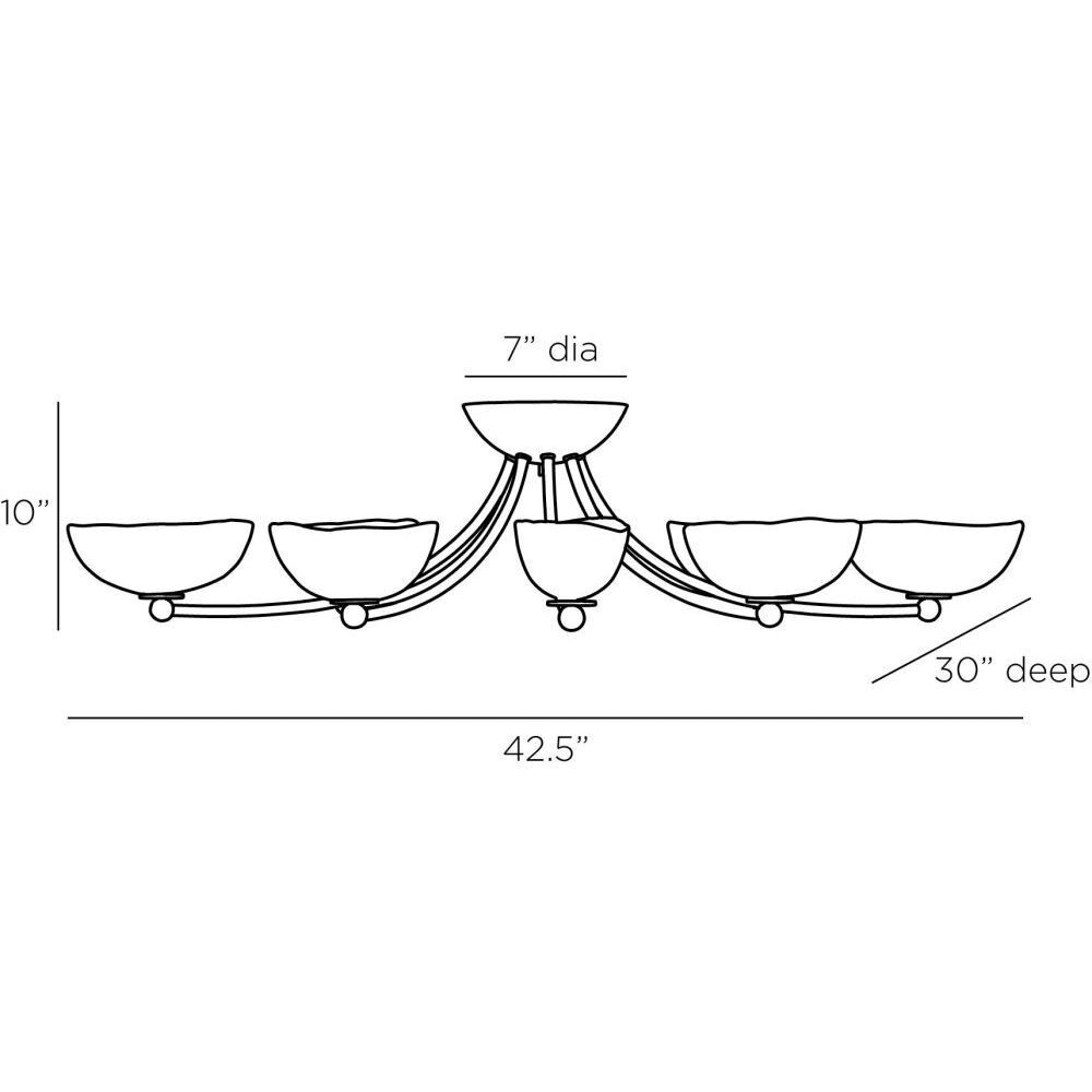 Zamora 42.5 inch English Bronze Flush Mount Ceiling Light