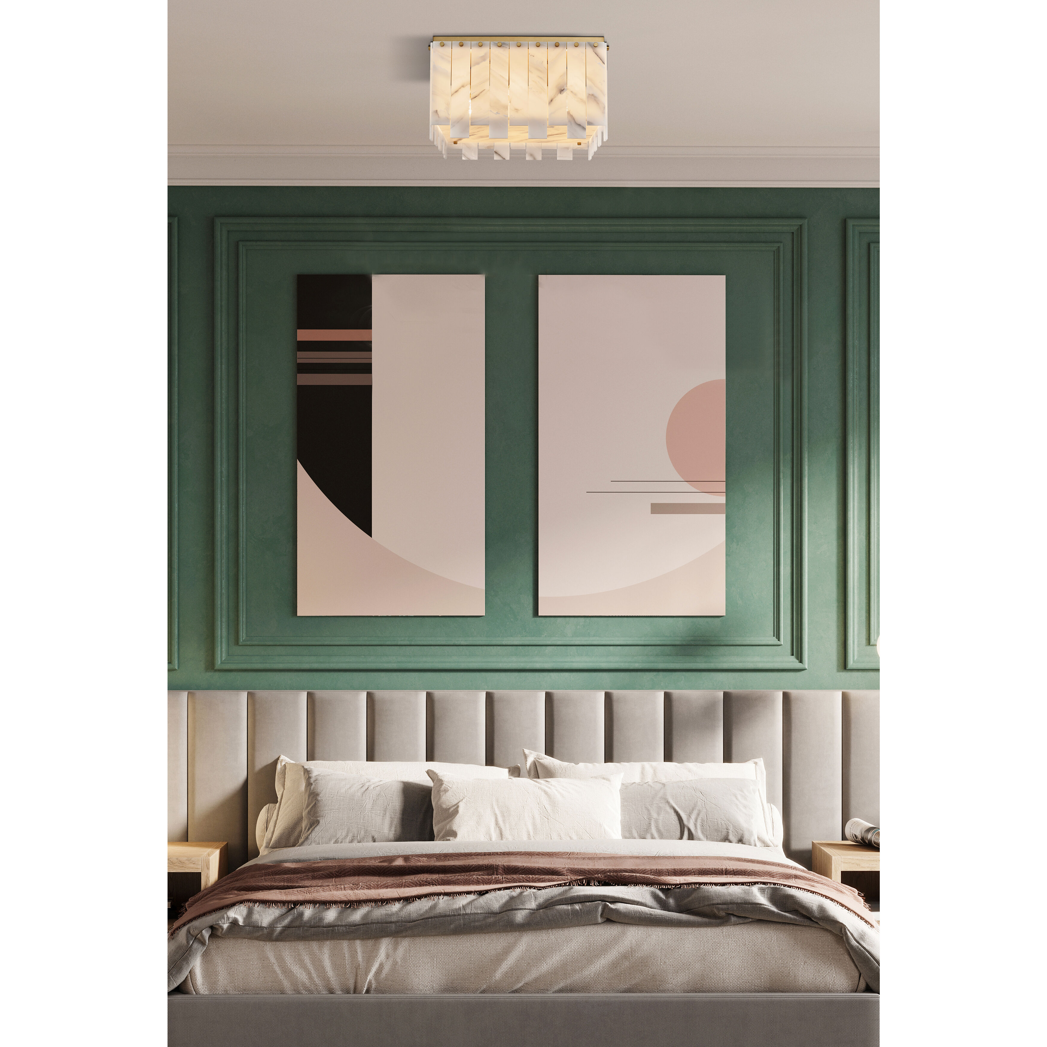 Viviana 9 Light 19.5 inch Rubbed Brass Flush Mount Ceiling Light