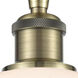 Athens 1 Light 6 inch Antique Brass Semi-Flush Mount Ceiling Light in Matte White Glass