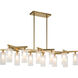 Kristof LED 44.88 inch Aged Gold Brass Chandelier Ceiling Light