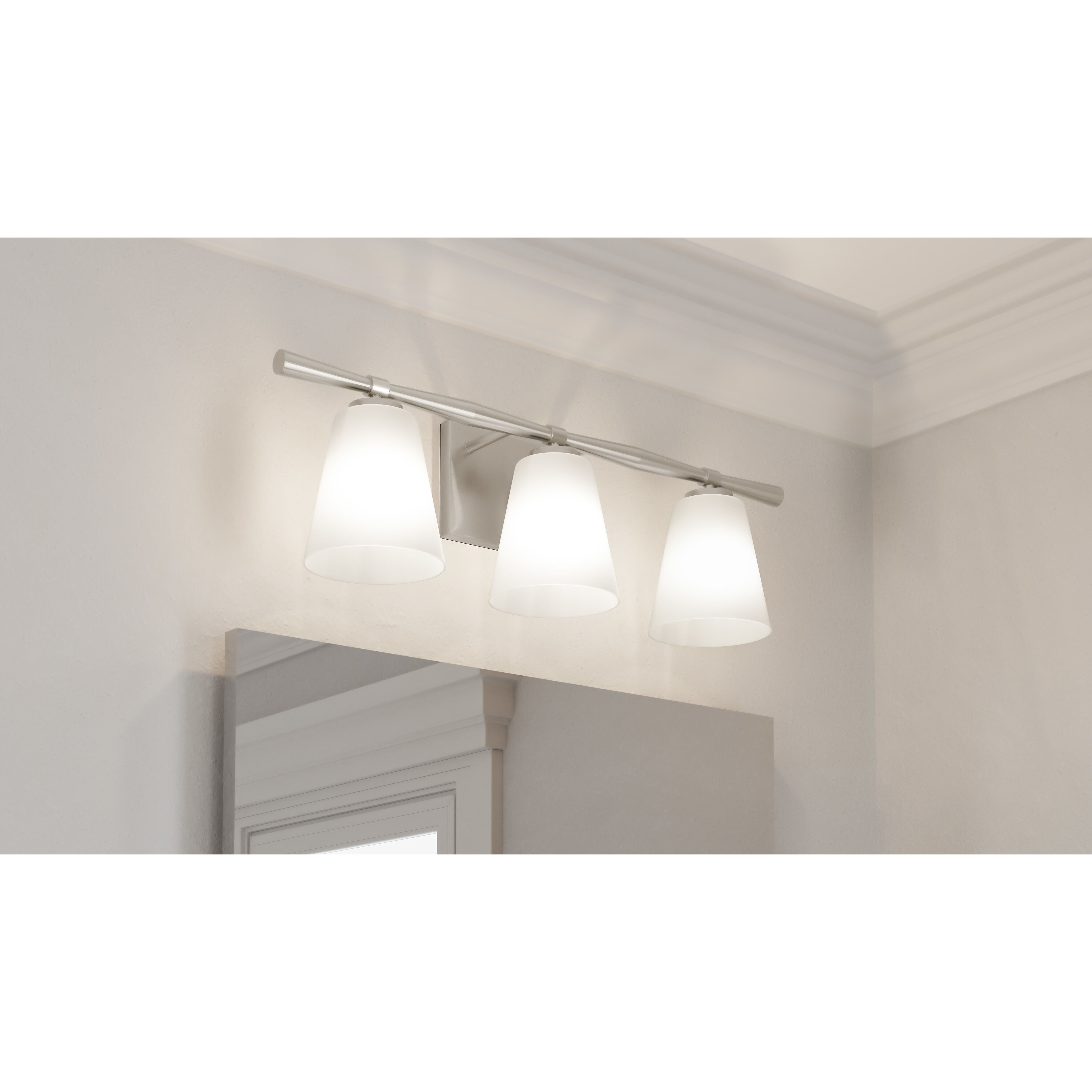Brindley 3 Light 24 inch Brushed Nickel Bath Light Wall Light