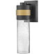 Albie 1 Light 18 inch Black with Antique Brass Outdoor Wall Mount