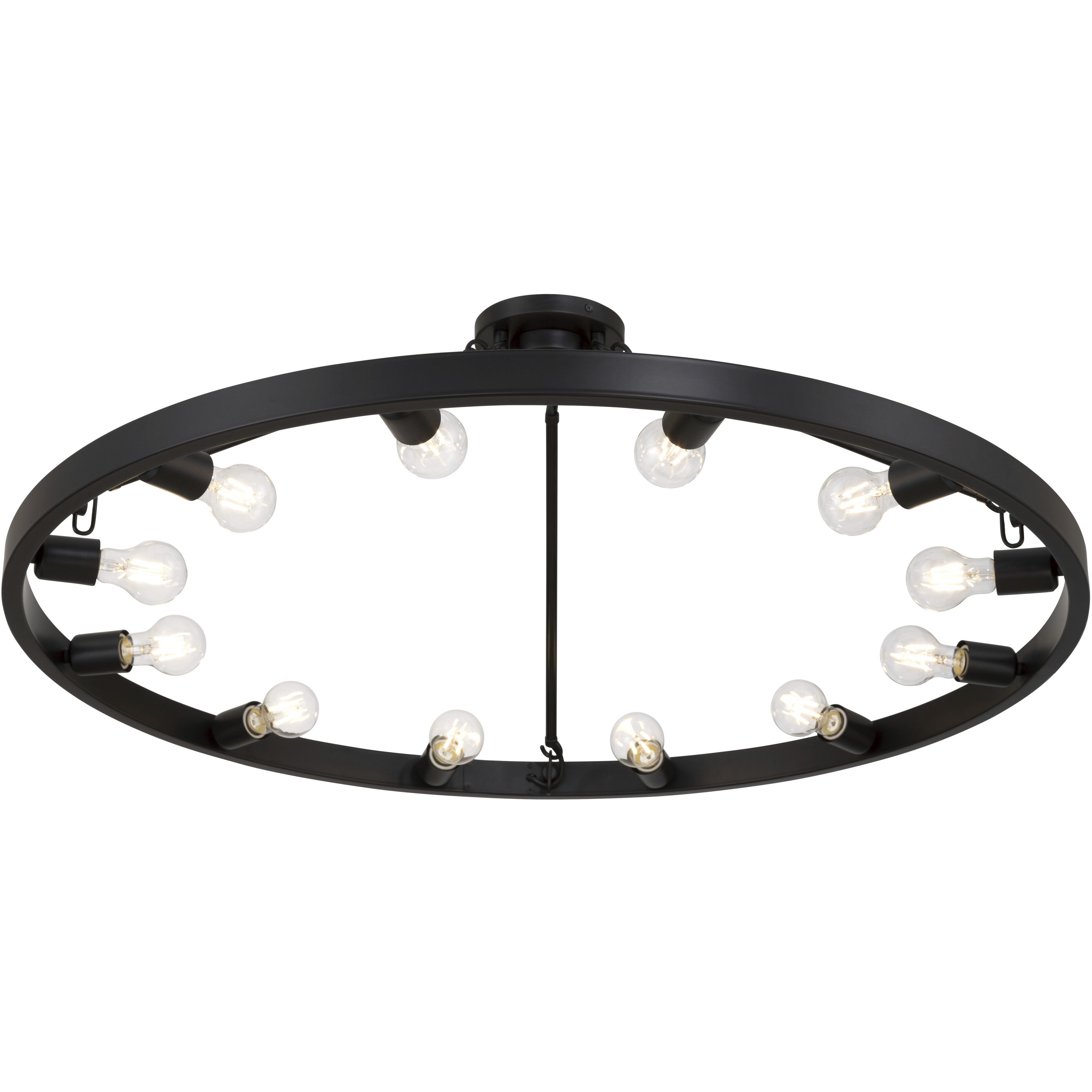 Castile 12 Light 40 inch Matte Black Semi-Flush Mount Ceiling Light
