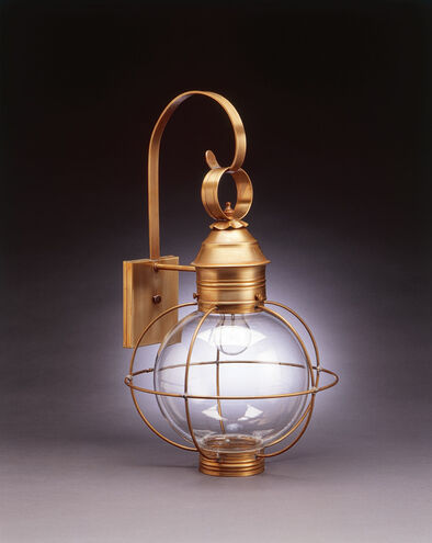 Round Onion 1 Light 24 inch Antique Brass Outdoor Wall Light in Clear Glass, One 75W Medium