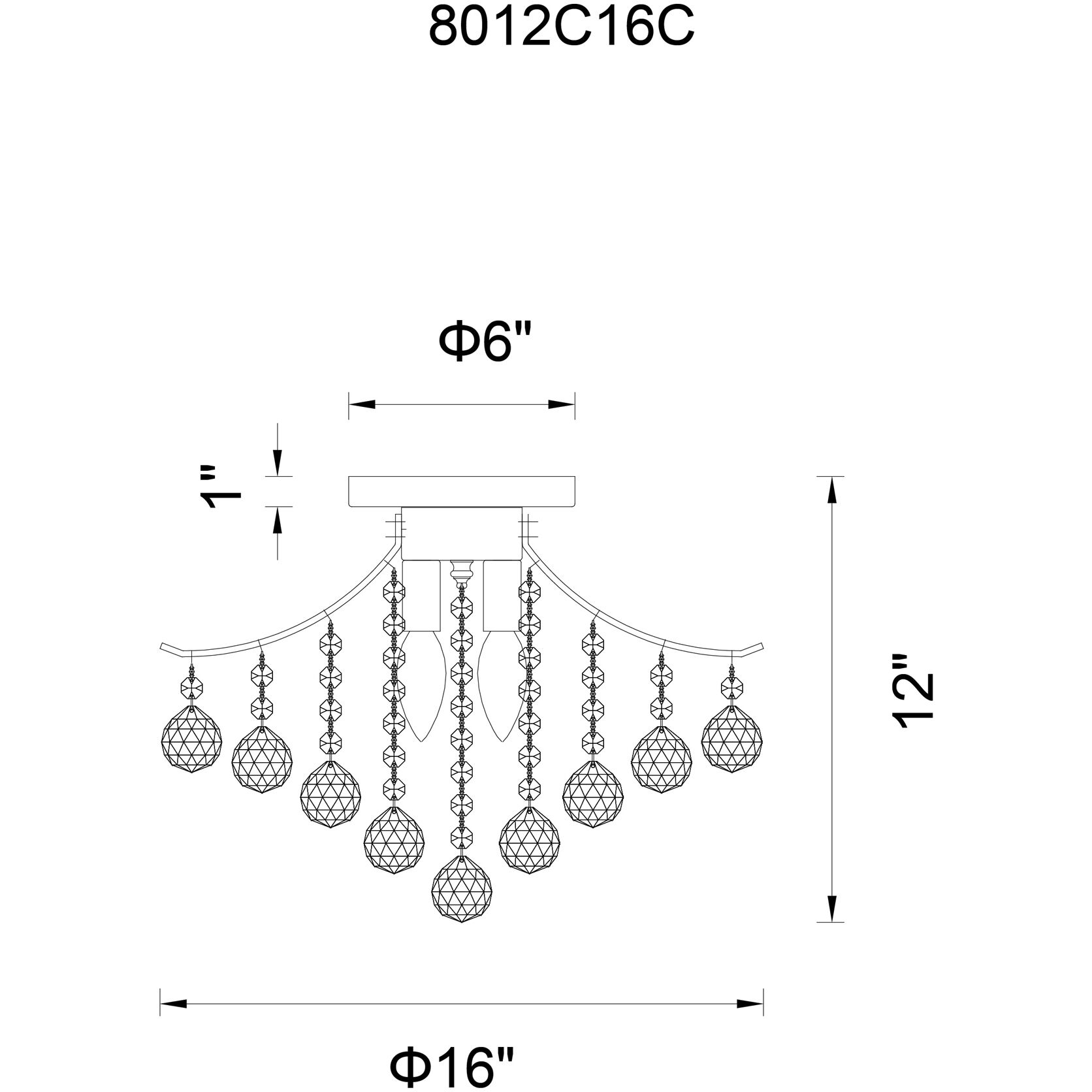 Princess 4 Light 16 inch Chrome Flush Mount Ceiling Light