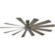 Windflower 80 inch Graphite and Weathered Gray with Weathered Gray Blades Downrod Ceiling Fan in 2700K, Graphite Weathered Gray