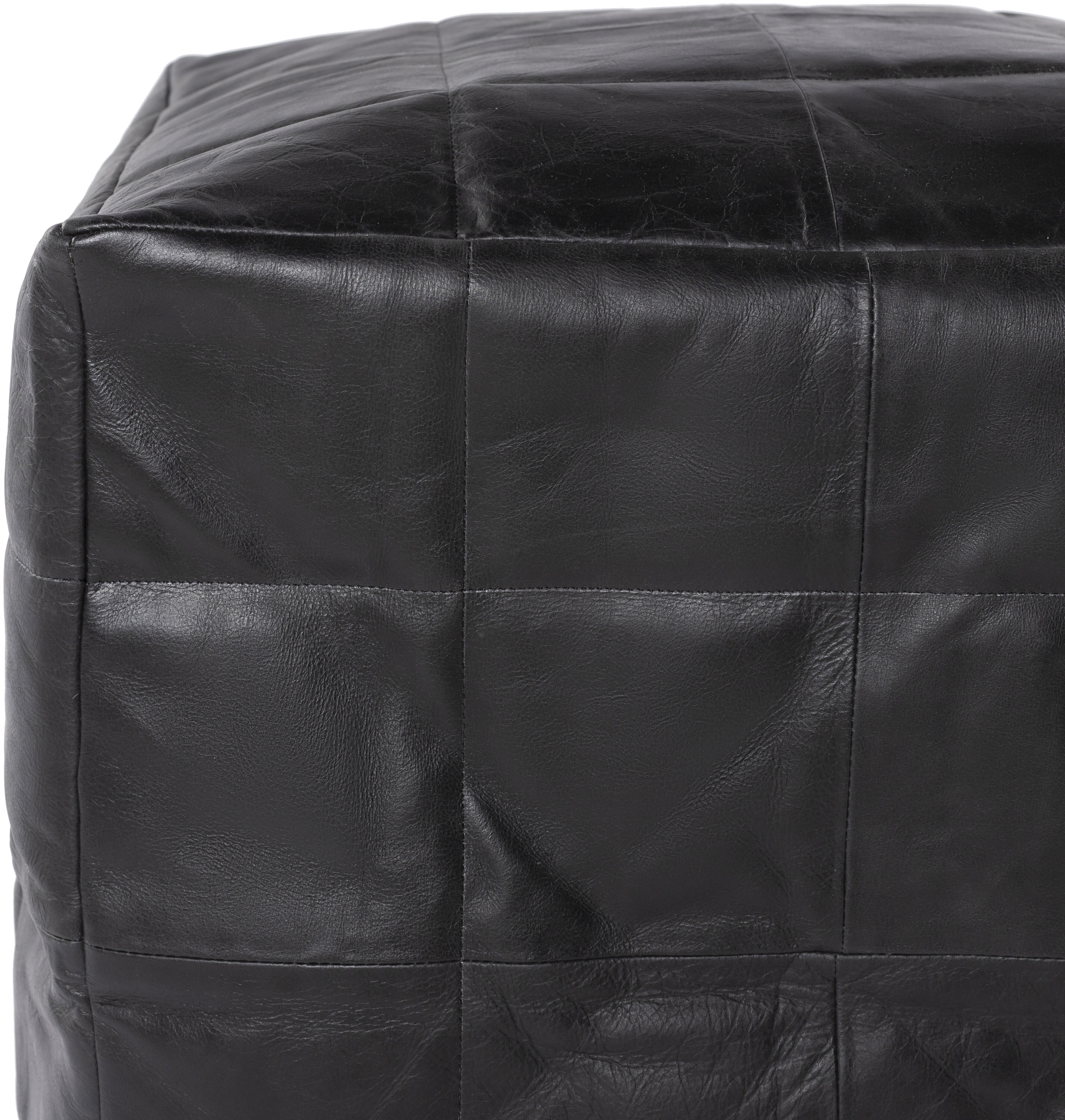 Barrington 18 inch Black Pouf, Cube