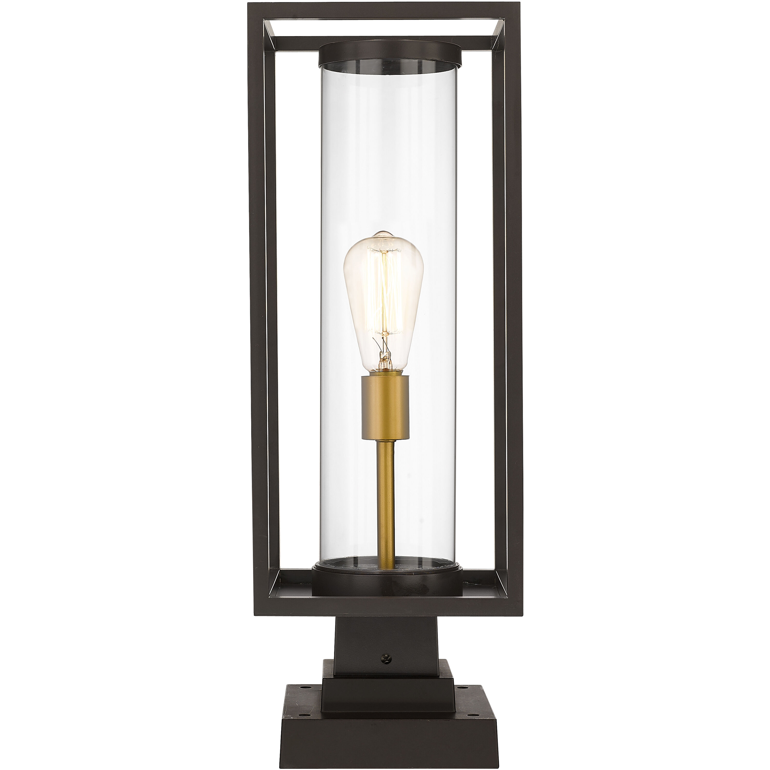 Dunbroch 1 Light 22.75 inch Deep Bronze and Outdoor Brass Outdoor Pier Mounted Fixture