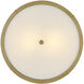 Clarke 2 Light 15 inch Lacquered Dark Brass Semi-Flush Mount Ceiling Light in Lacquered Dark Brass with Off White