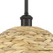 Woven Rattan 1 Light 12 inch Oil Rubbed Bronze Pendant Ceiling Light in Oil Rubbed Bronze and Natural