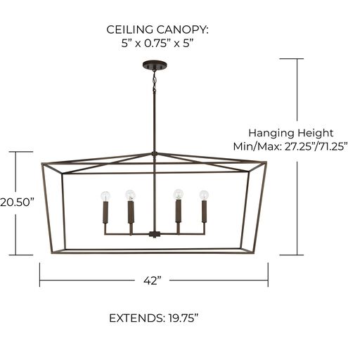 Thea 6 Light 42 inch Oil Rubbed Bronze Island Ceiling Light