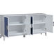 Asanso 72 X 16 inch White with Blue Credenza, 4 Door