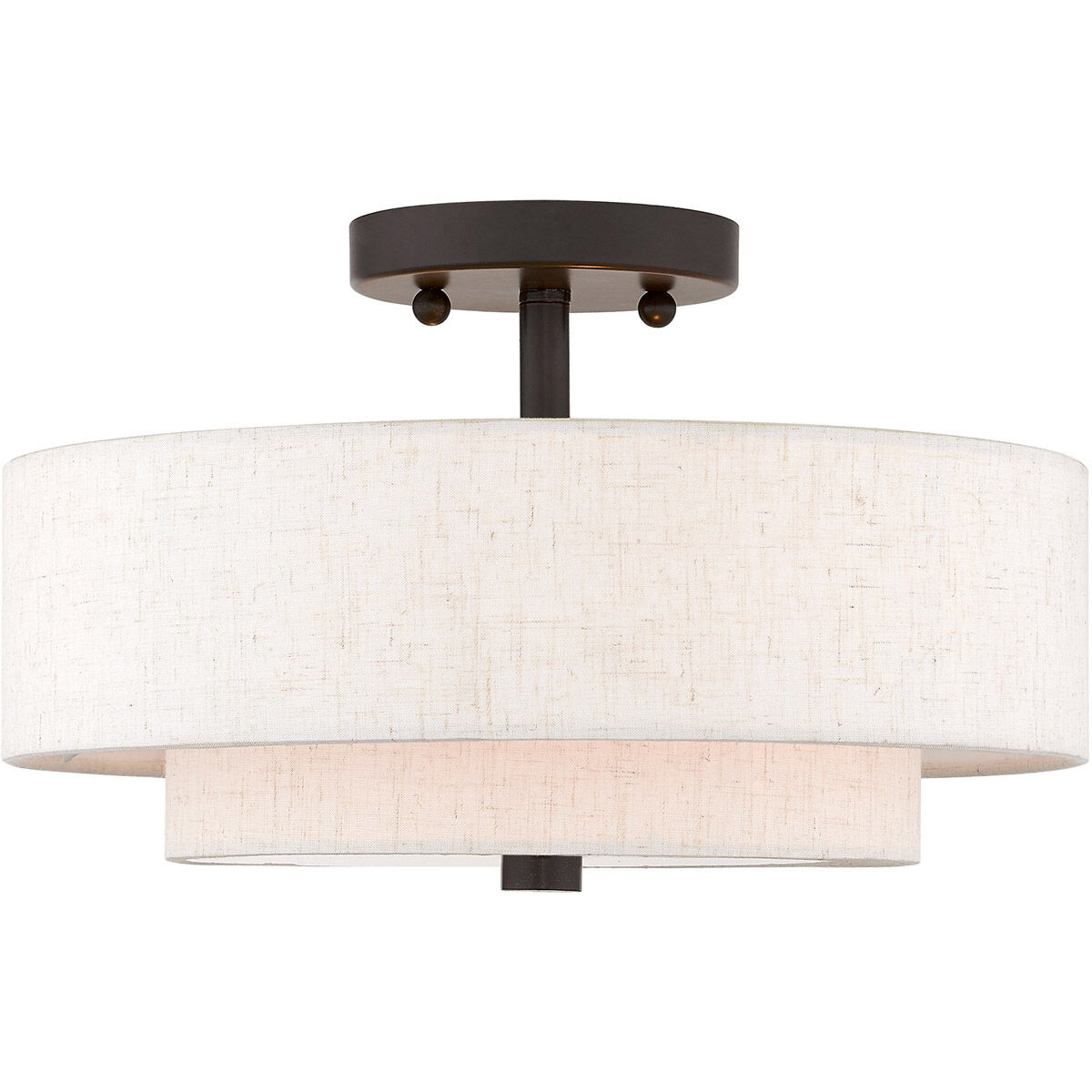 Claremont 2 Light 13 inch English Bronze Semi-Flush Mount Ceiling Light