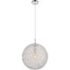 Lilou 1 Light 15.7 inch Chrome and Clear Pendant Ceiling Light