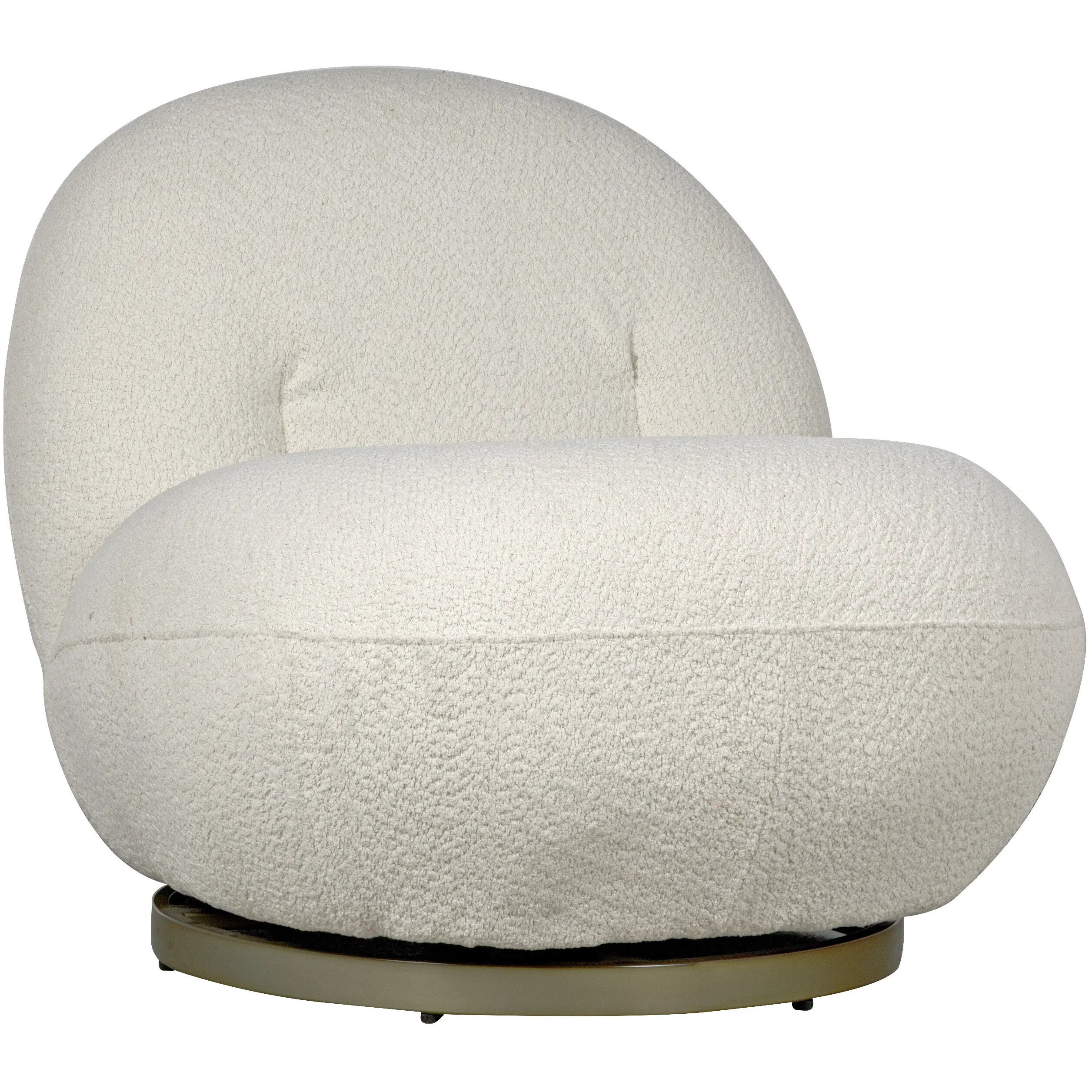 Artemis Antique Brass and Off White fabric Occasional Chair