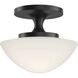 Knox 1 Light 12 inch Black Semi-flush Mount Ceiling Light