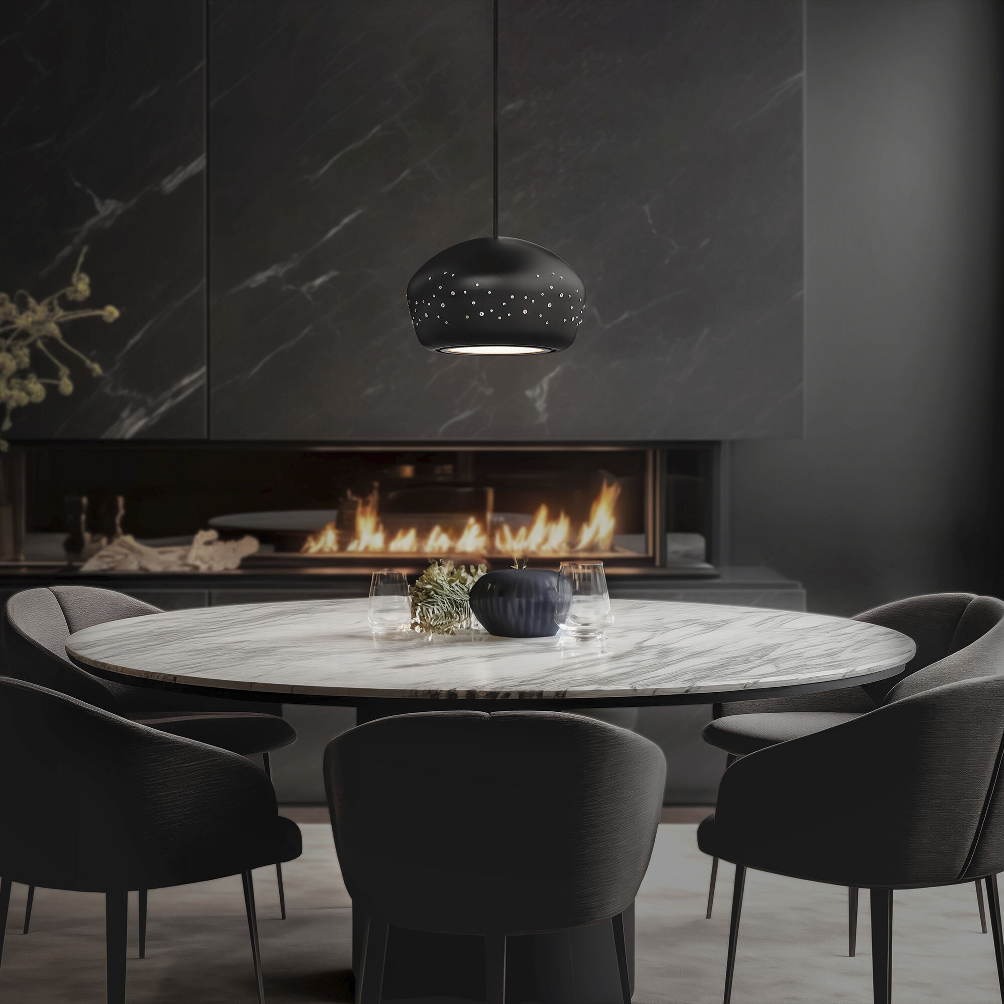 Beyond Astral LED 13 inch Aged Brass Pendant Ceiling Light