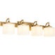 Diamonte 4 Light 30.25 inch Brushed Brass Vanity Light Wall Light