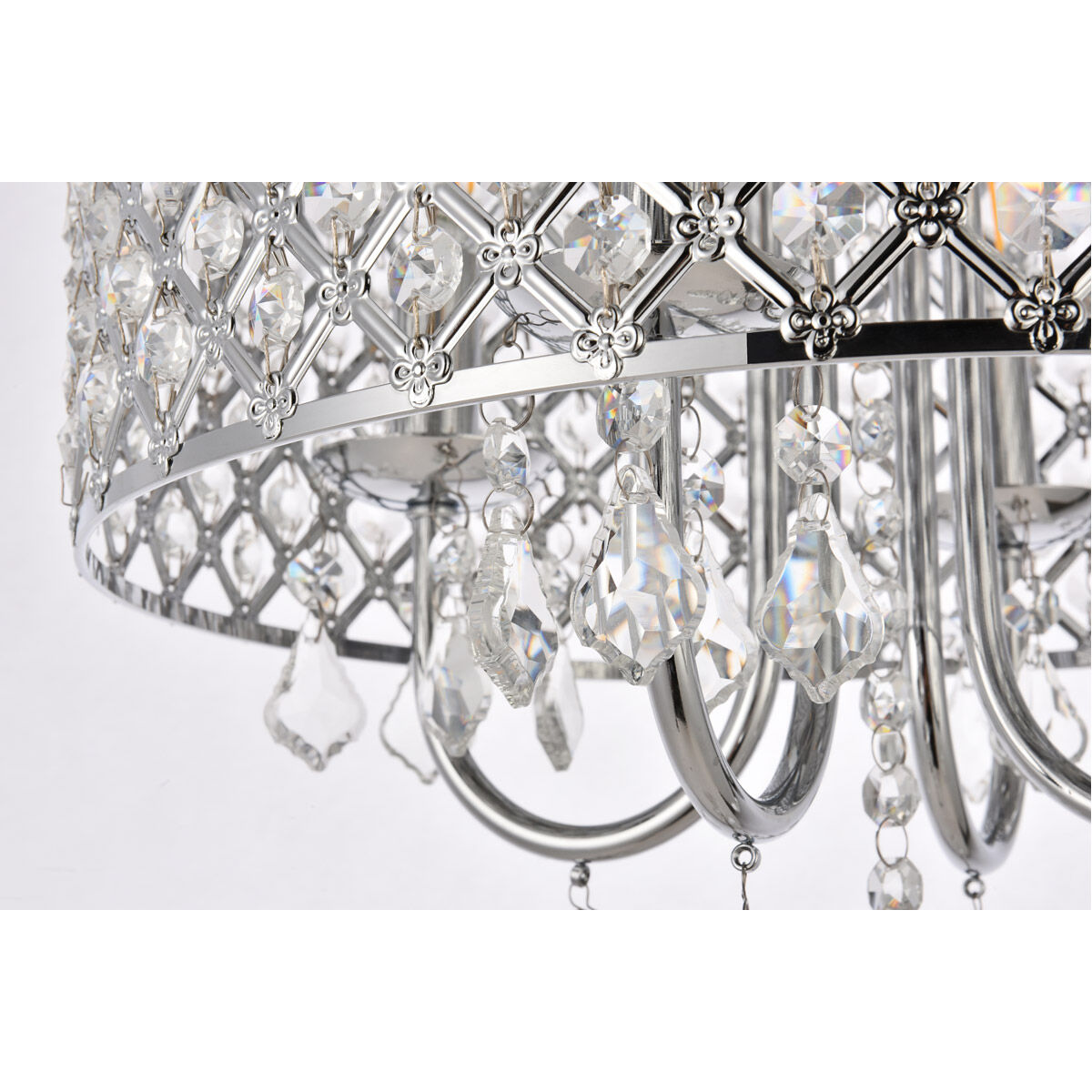 Elise 4 Light 14 inch Chrome Flush Mount Ceiling Light
