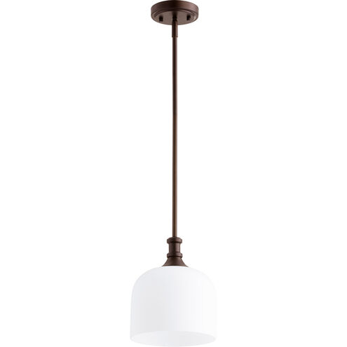 Richmond 1 Light 8 inch Oiled Bronze Mini Pendant Ceiling Light in Satin Opal