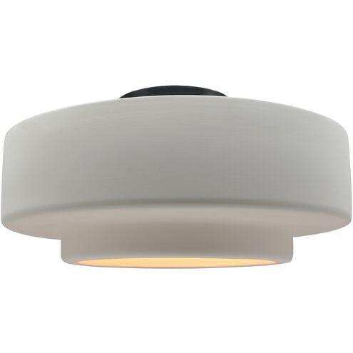 Radiance 1 Light 14.5 inch Bisque and Matte Black Semi Flush Ceiling Light