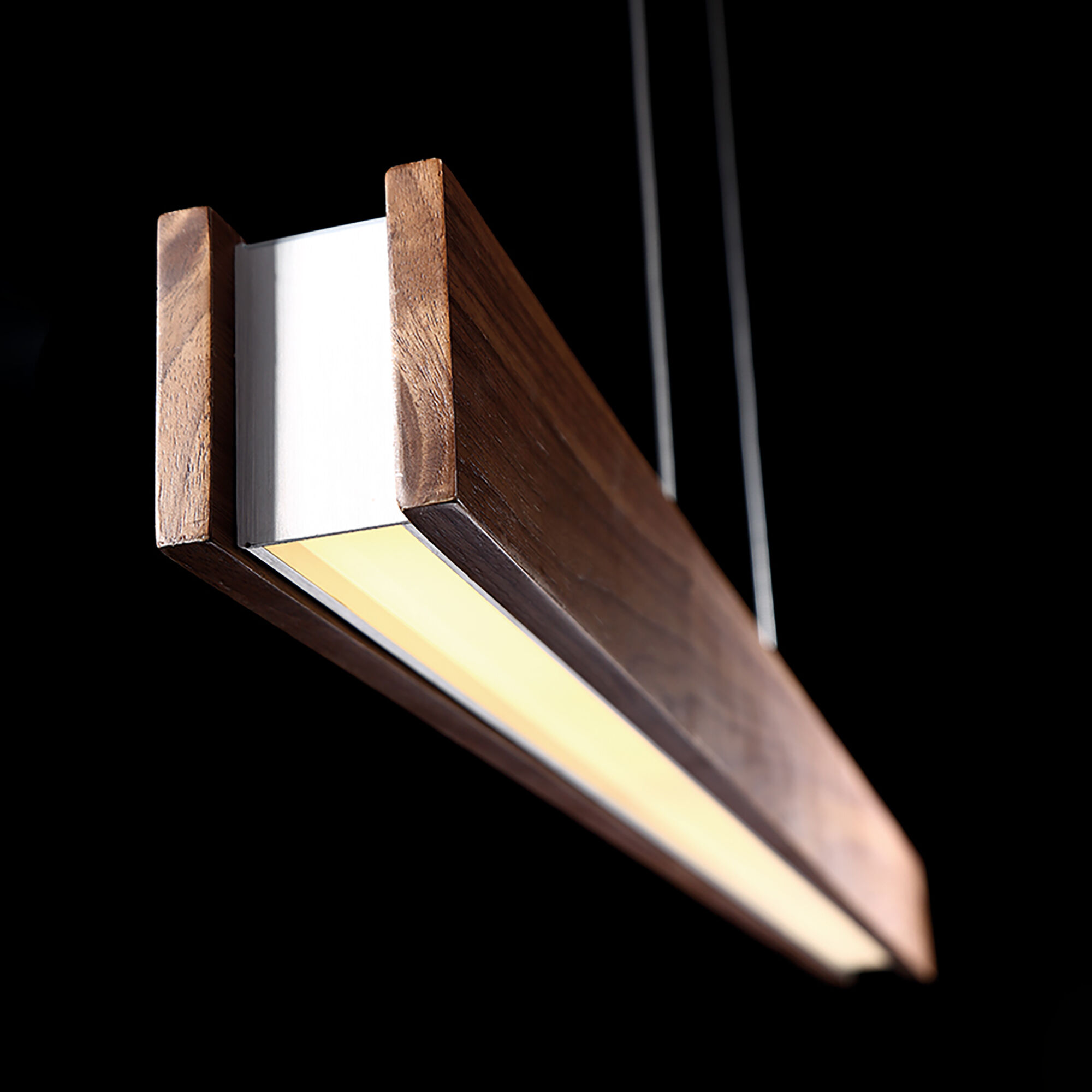 Drift Linear Pendant Ceiling Light in 38in., Dark Walnut