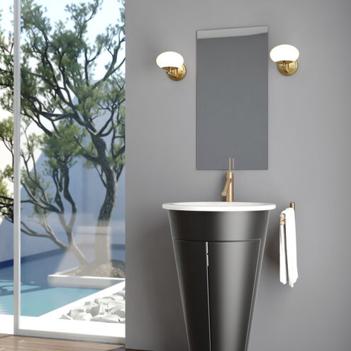 Sloane LED 8.25 inch Satin Brass Bathroom Light Wall Light in 1