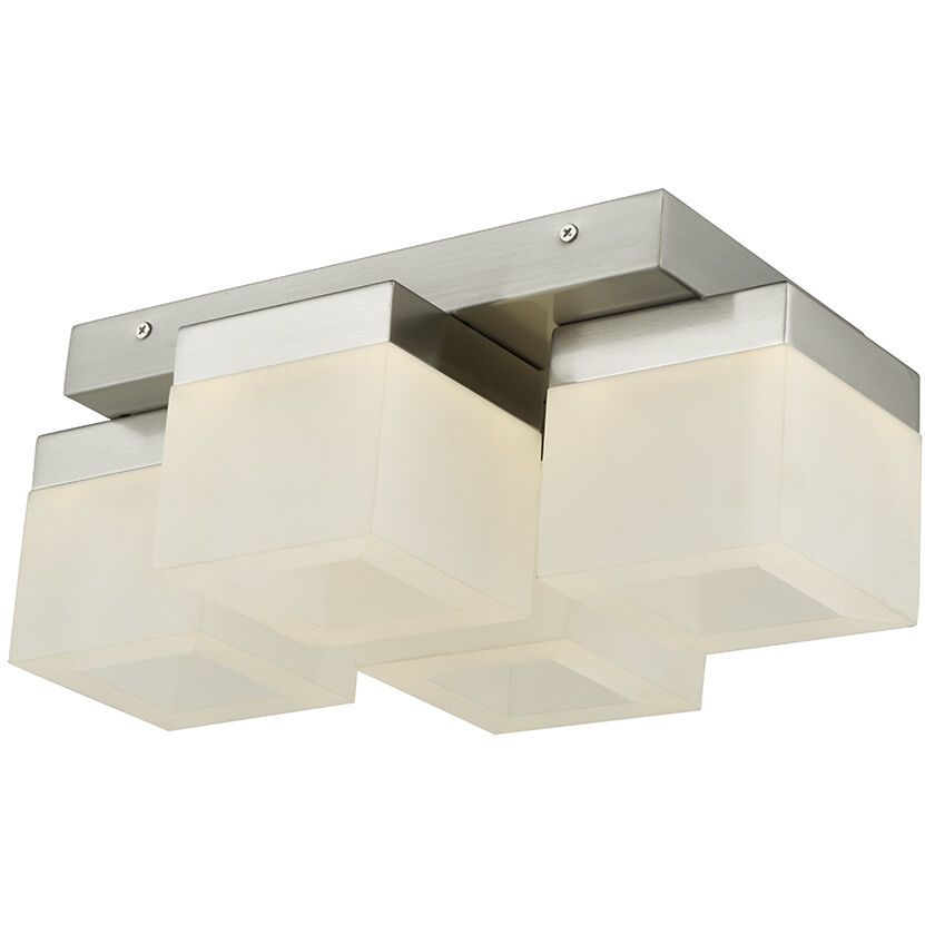 Cubic LED 9 inch Brushed Nickel Flush Mount Ceiling Light