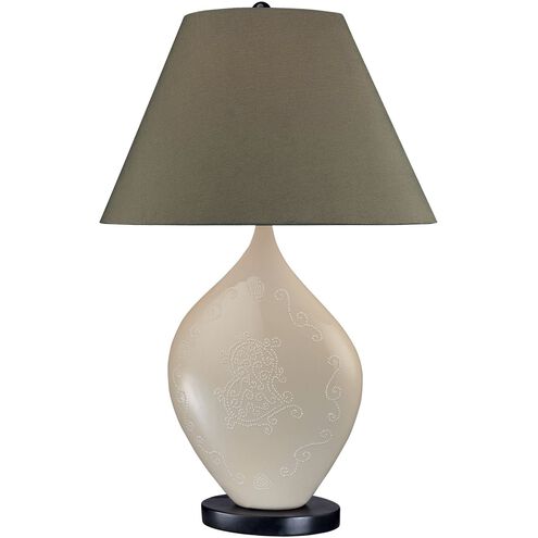 ML 28 inch 100.00 watt Cream Table Lamp Portable Light, Ambience