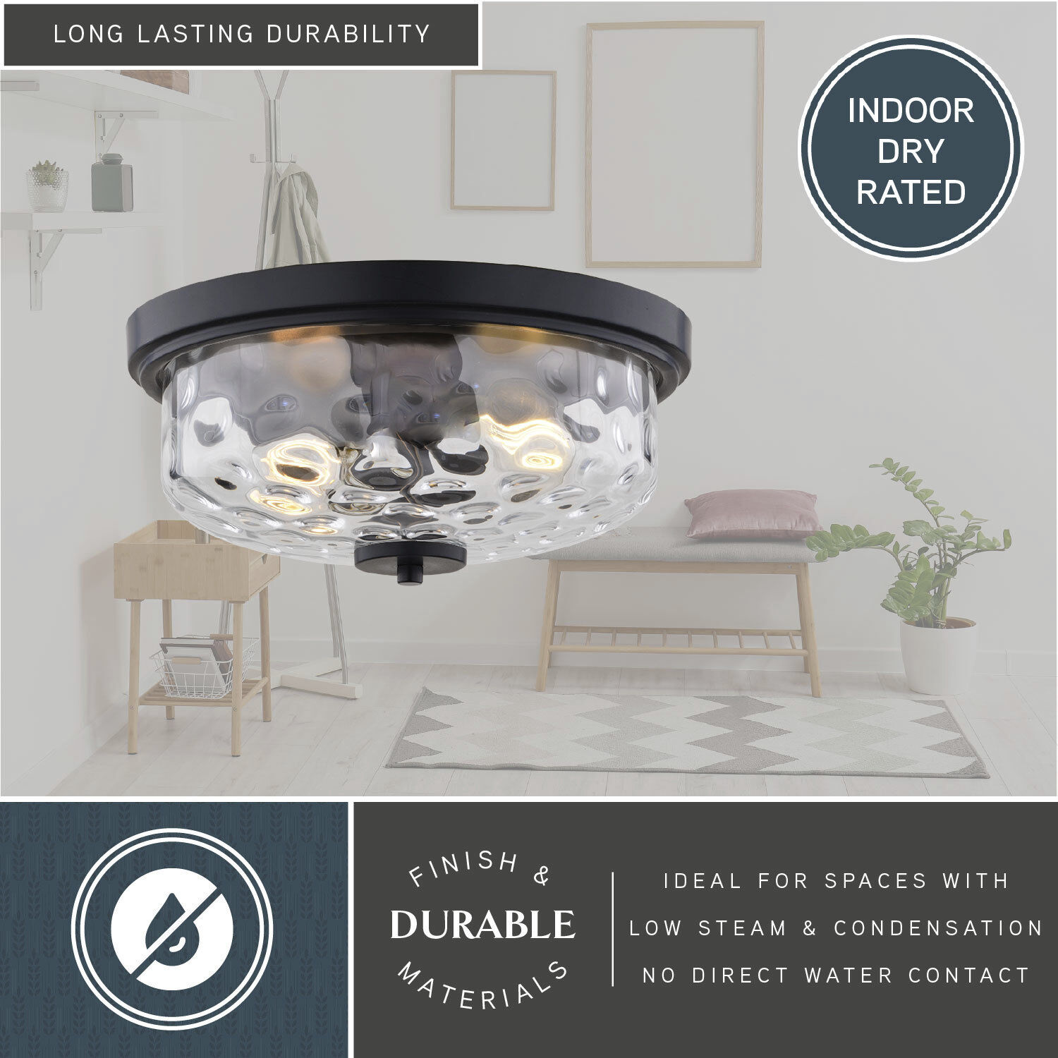 Northlake 2 Light 13 inch Matte Black Flush Mount Ceiling Light