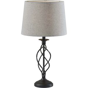 Darcy 26 inch 60.00 watt Black Metal Table Lamp Portable Light, Simplee Adesso
