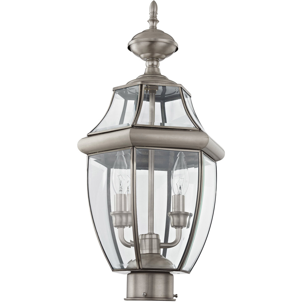 Monterey 2 Light 22 inch Brushed Nickel Outdoor Post Top Lantern