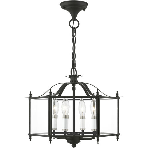 Livingston 4 Light 16 inch Black with Brushed Nickel Accents Convertible Pendant / Semi-Flush Ceiling Light