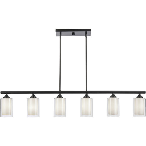 Auralume Fairbank 6 Light 48 inch Matte Black Island Light Ceiling Light in Incandescent