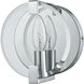 Clasped Glass 1 Light 6 inch Polished Chrome Vanity Light Wall Light