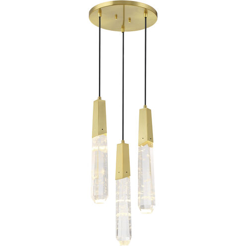 Drifting Droplets LED 11.63 inch Brushed Brass Pendant Ceiling Light