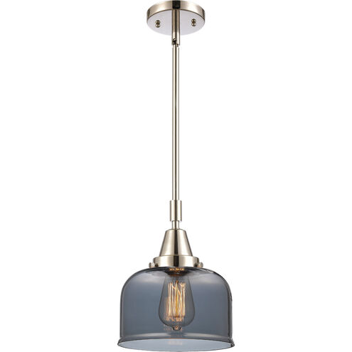Franklin Restoration X-Large Bell 1 Light 12 inch Polished Nickel Mini Pendant Ceiling Light in Plated Smoke Glass