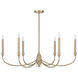 Coventry 6 Light 40 inch Noble Brass Chandelier Ceiling Light, Essentials