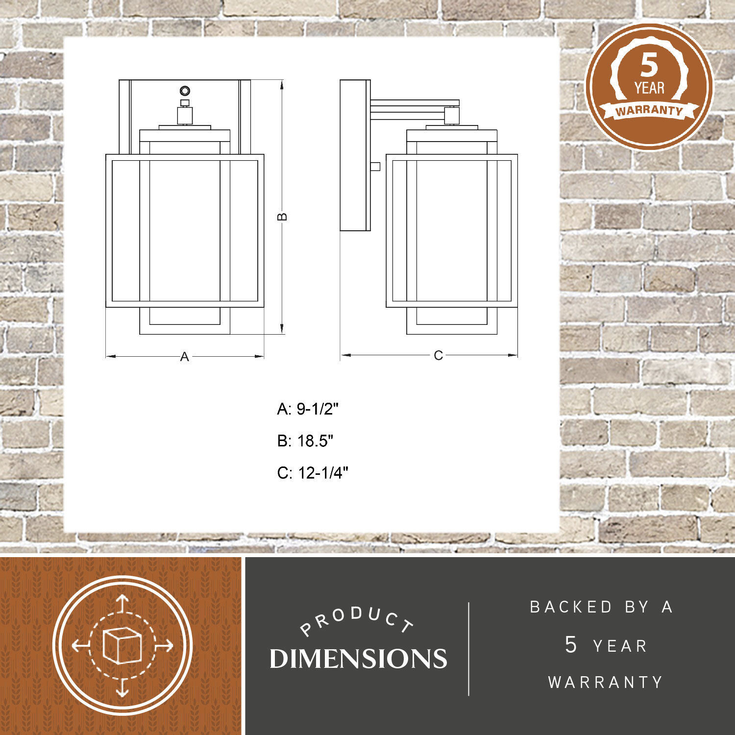 Hyde Park LED 18.5 inch Espresso Bronze Outdoor Wall