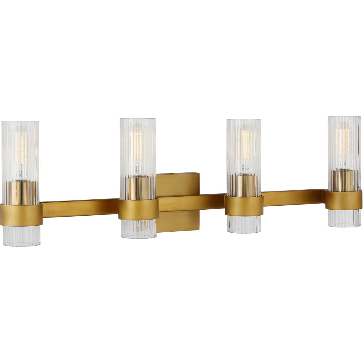 C&M by Chapman & Myers Geneva 4 Light 30 inch Burnished Brass Vanity Light Wall Light