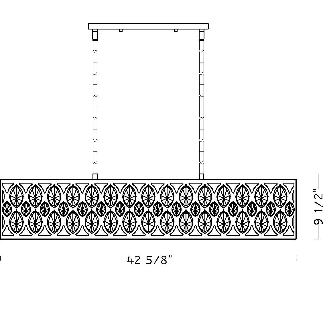 Dealey 7 Light 42.75 inch Matte Black Linear Chandelier Ceiling Light