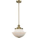 Franklin Restoration Oxford 1 Light 12 inch Brushed Brass Mini Pendant Ceiling Light in Incandescent, Matte White, Franklin Restoration